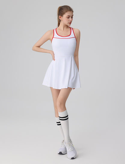Racerback Tennis Dress with Short Contrast Colors Golf Dress