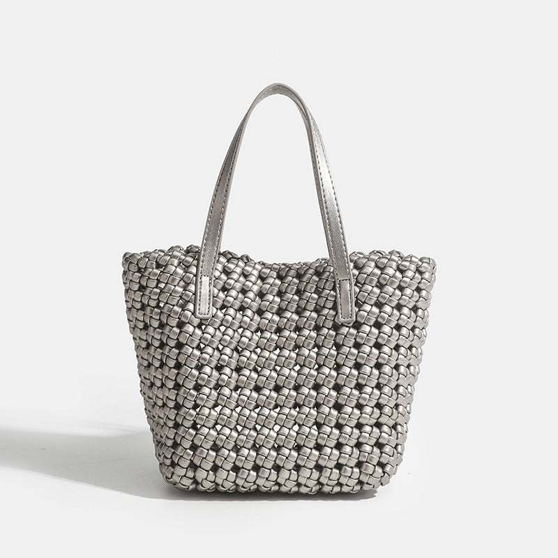 PU Woven Simple Handbag | Elegant &amp; Versatile Daily Accessory