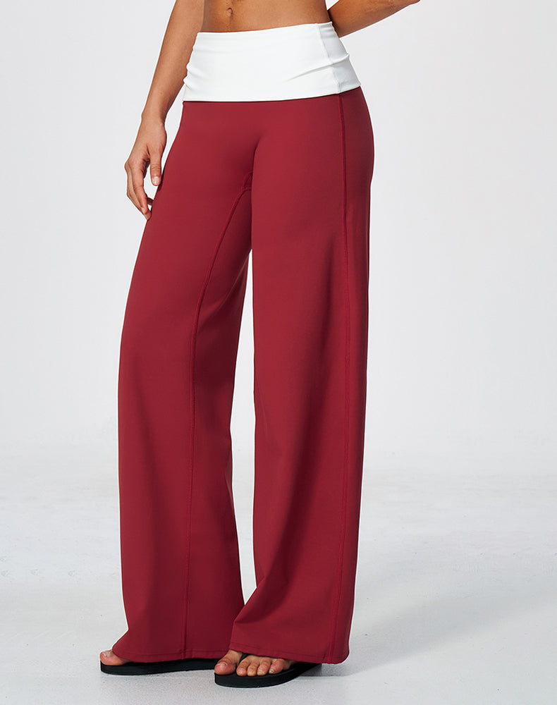 Fold Over Wide Leg Yoga Pants