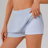 High Waisted Athletic Shorts with Pocket and Lined Short