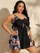 Plus Size Two Piece Tankini Swim Dress with Boyshort