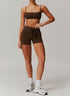 Sports Sets with Thin Strap Bra and Tight Shorts