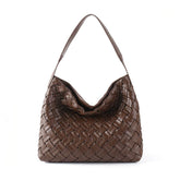 Vegan Leather Woven Tote Bag