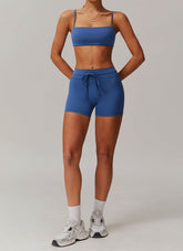 Sports Sets with Thin Strap Bra and Tight Shorts