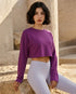 Long Sleeve Crop Athletic Sweatshirt T-Shirt -