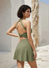 Back Twisted Athletic Dress with Built in Shorts -