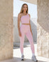 Solid Yoga Set With One shoulder Tank Top and Legging -