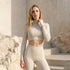 Backless Turtleneck Crop Top Long Sleeve Yoga T-Shirt -