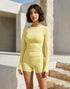 Athletic Wear with Long Sleeve Slim Fit T-Shirt and Short -