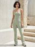 Sport Set with Crossover Strap Tank Top and Flared Pant -