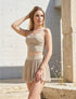 Mesh Sheer Pleated Skirt Tulle Skirt with Short and Pocket -