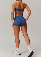 Sports Sets with Thin Strap Bra and Tight Shorts
