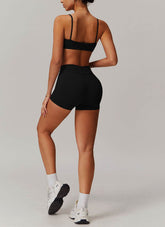 Sports Sets with Thin Strap Bra and Tight Shorts