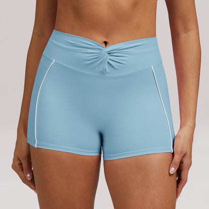 Twisted Knot Biker Shorts Tummy Control Athletic Short
