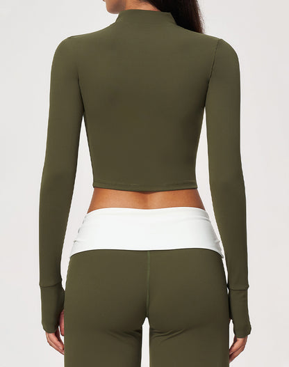 Full Zip Running Slim Fit Cropped Jacket