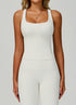 Square Neckline V Back Sports Tank Top