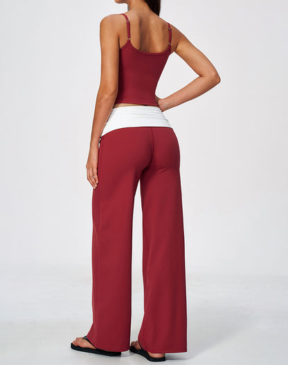 2 Piece Tank Top and Flare Pant Pilates Outfit Sets