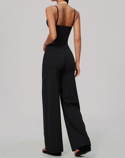 2 Piece Color Block Tank Top and Flare Pant Sets