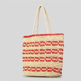 Straw Beach Tote Bag Handmade Woven Hobo Handbag