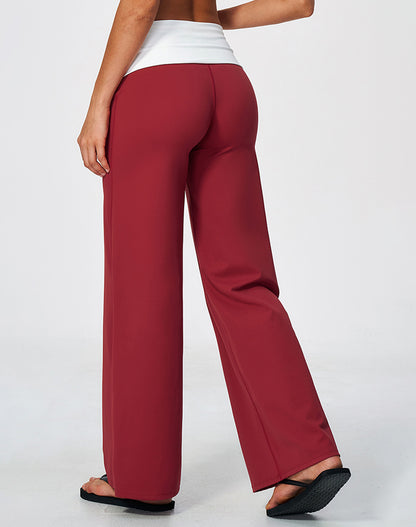 Fold Over Wide Leg Yoga Pants