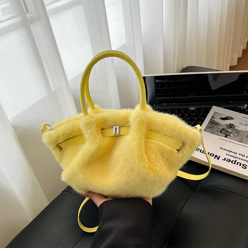 Furry Purse Fluffy Tote Bag Faux Fur Crossbody Handbag