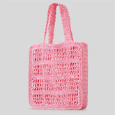 Summer Straw Beach Tote Bag Handwoven Handbag