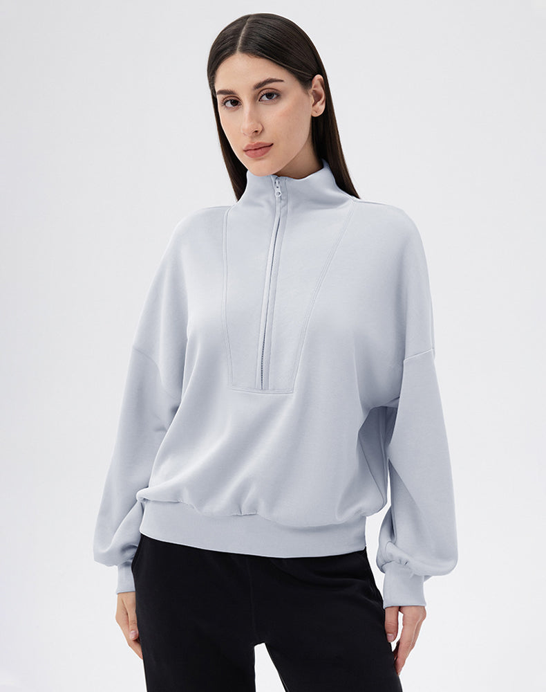 High Neck Half Zip Lounge Sports Sweatshirt