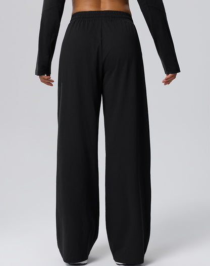 Straight Leg Bggy Drawsting Sweatpants with Pockets