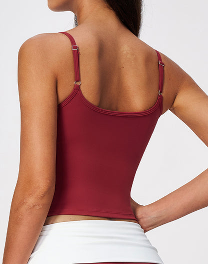 Adjustable Spaghetti Straps Basic Sports Tank Tops