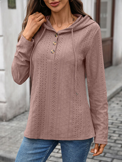 Long Sleeve Fall Drawstring Shirts Hooded Sweatshirt
