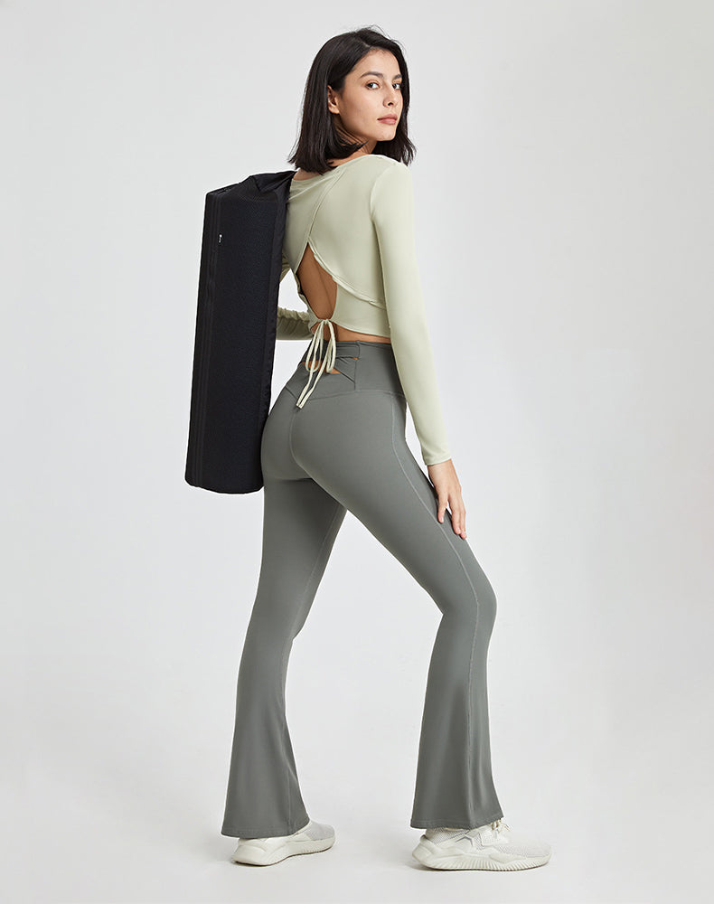Cross Back Yoga Flare Leggings