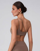 Asymmetric One Shoulder Backless Sports Bra