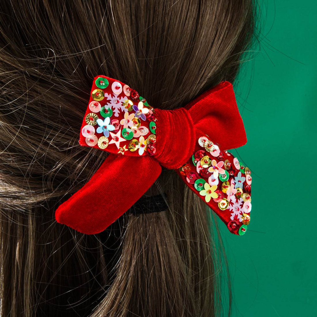 Velvet Sequin Hair Bow Clips Hair Accessories