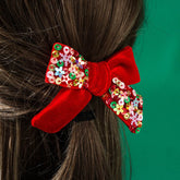Velvet Sequin Hair Bow Clips Hair Accessories