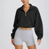 Half Zip Sweatshirt Long Sleeve Sports Crop Tops