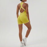Crossover Back Design Yoga Short Jumpsuit