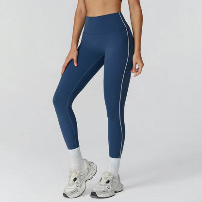 Color Block Athletic Legging High Waist Running Tights