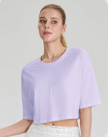 Summer Short Sleeve Crop Tops Casual Athletic Yoga T-Shirts