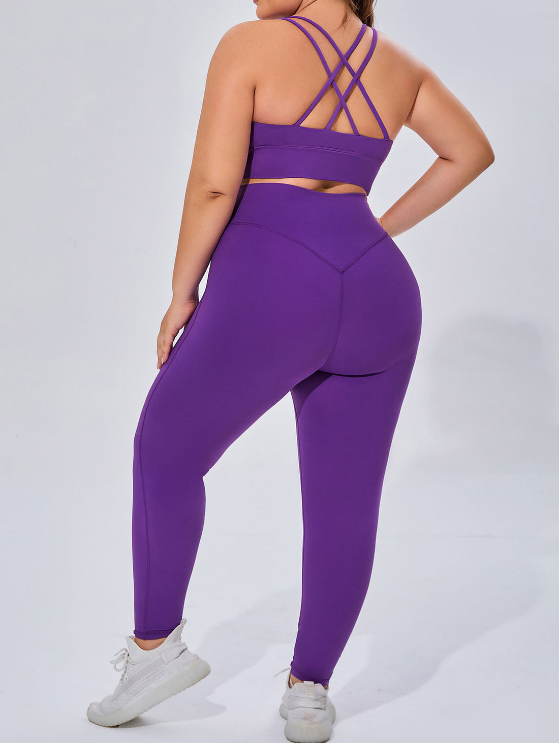Workout Sets with Cross Strap Sports Bra and Legging