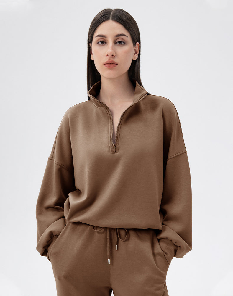 Half Zipper Casual Long Sleeve Sweatshirts
