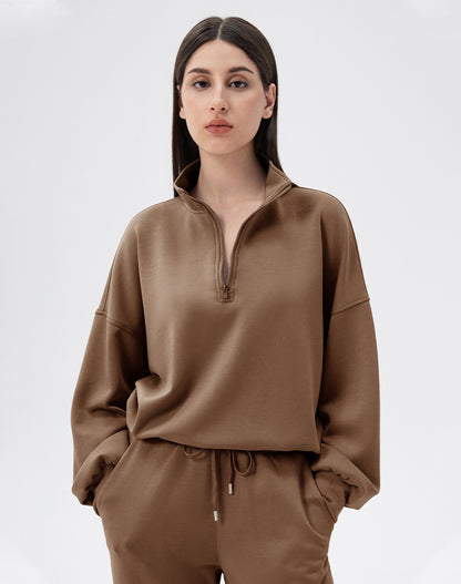 Half Zipper Casual Long Sleeve Sweatshirts
