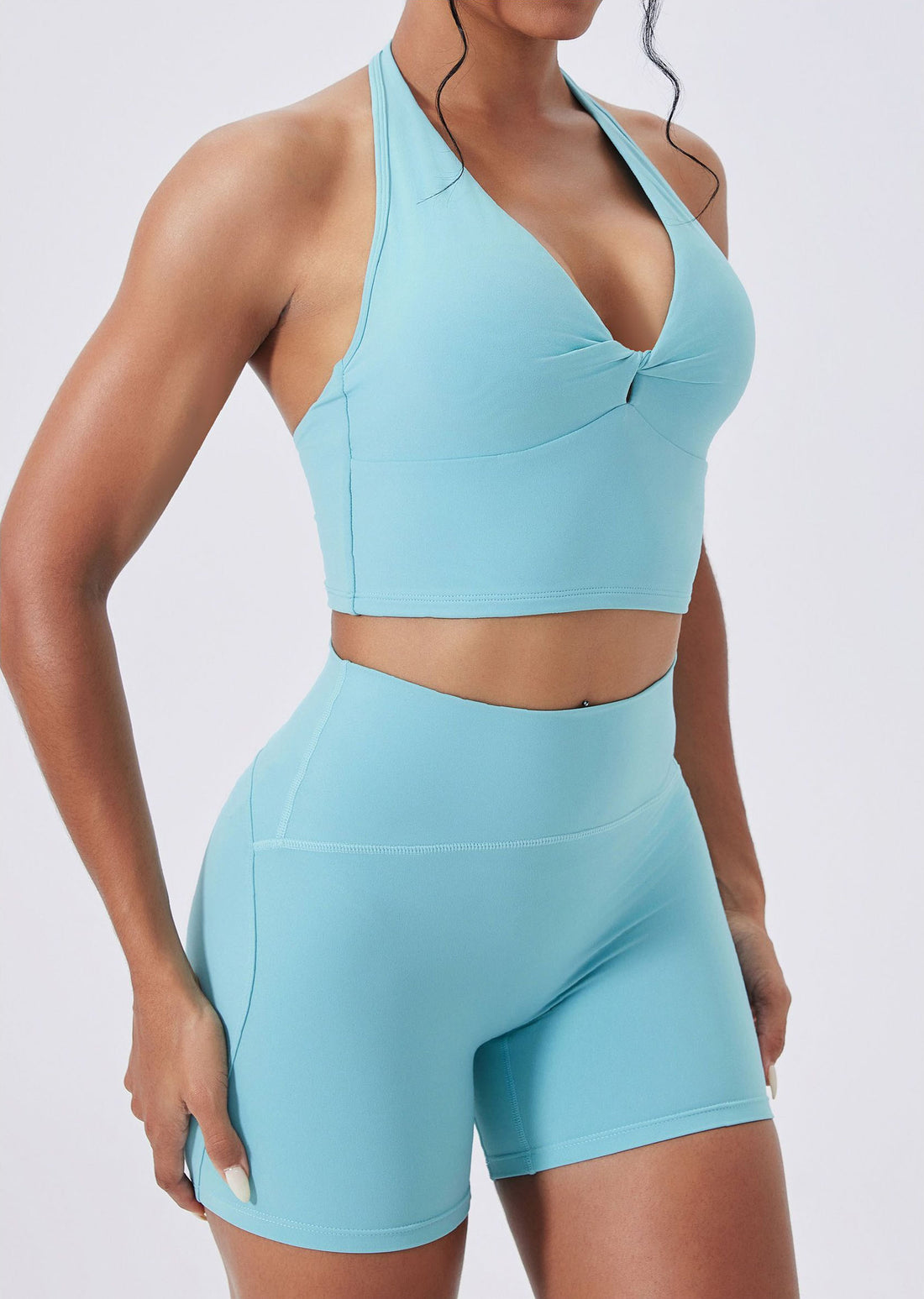 Twisted Cutout Fitness Crop Tank Tops