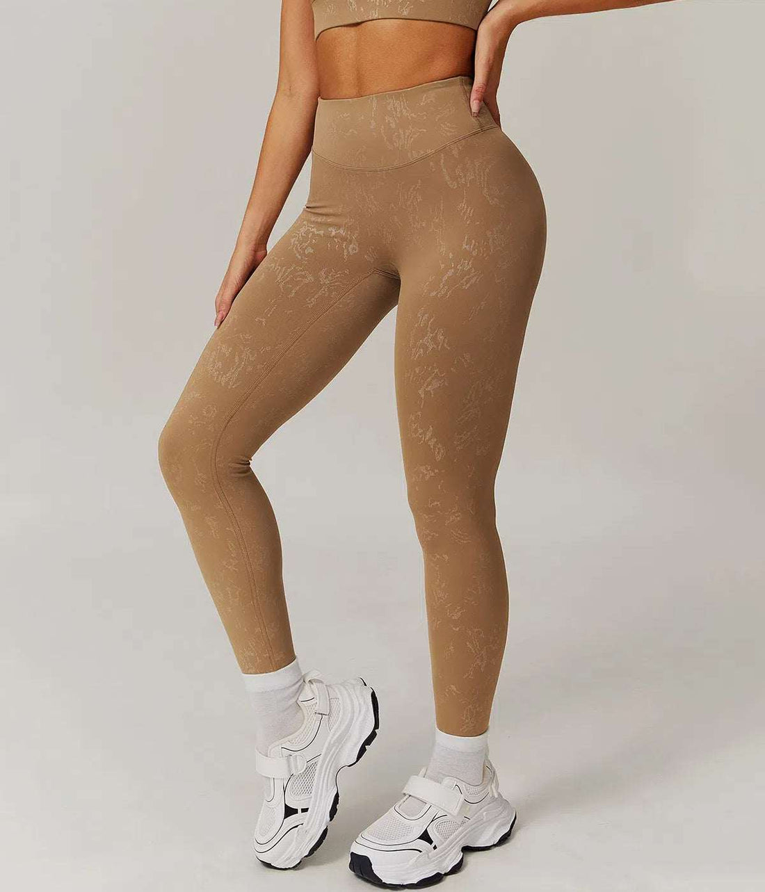 High Waist Yoga Leggings | Gold Blocking Pattern for a Bold Look