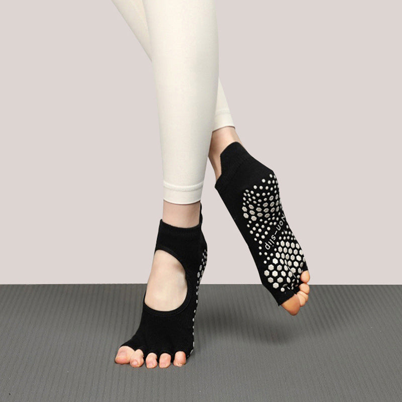 Grip Non Slip Yoga Socks Toeless Toe Pilates Socks