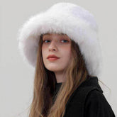 Plush Faux Fur Fluffy Bucket Hat