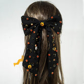 Large Black Halloween Hair Bows Spooky Hair Clips