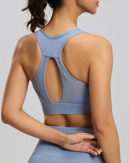 Mesh Racerback Sports Bras with Built in Bra