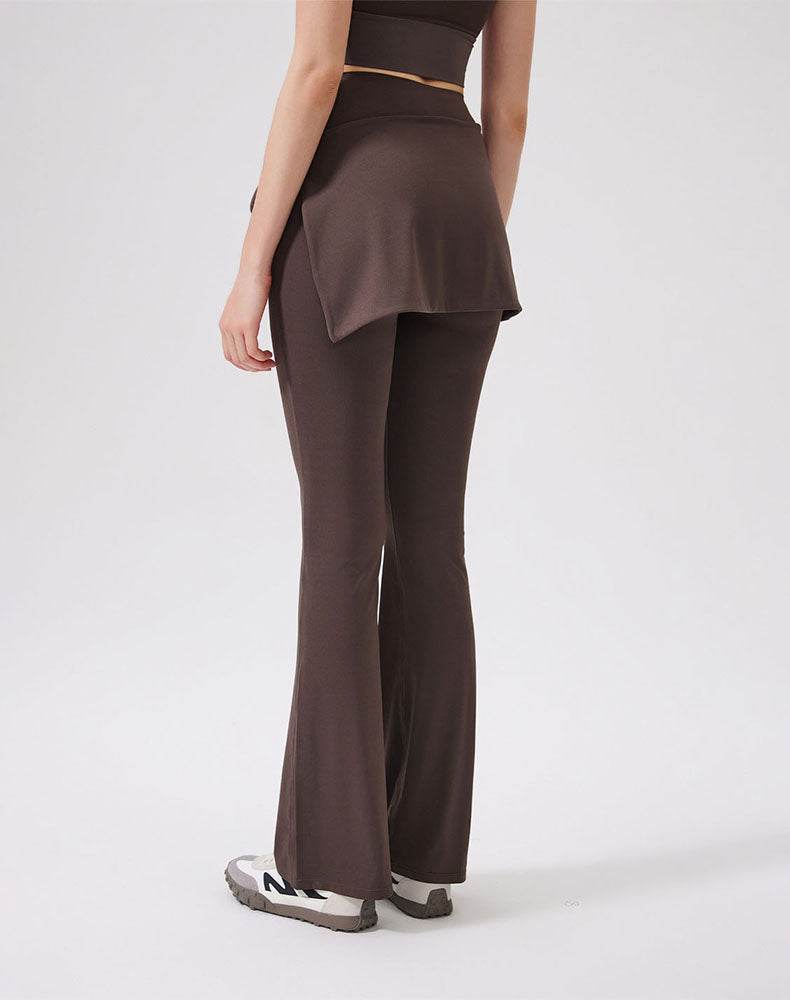 High Waisted Yoga Flare Leggings Wide Leg Pant with Skirt