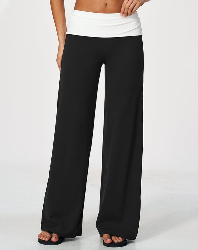 Fold Over Wide Leg Yoga Pants