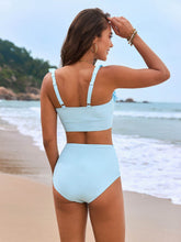 Bikinis Sets with Ruffle Tops and Knot Side Wrap Skirt